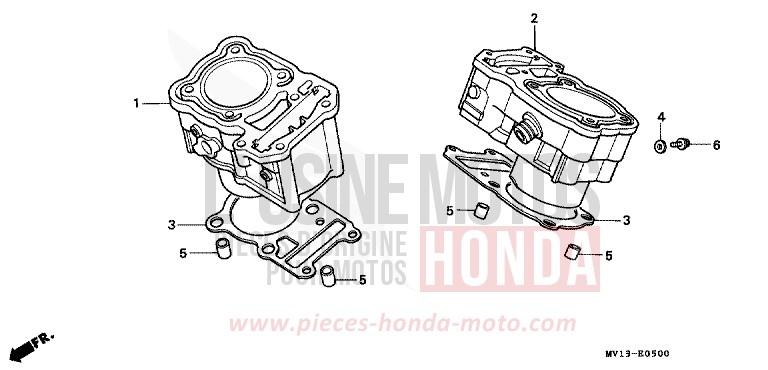 ZYLINDER von Africa Twin 750 SCHWARZ (NH1A) von 1991